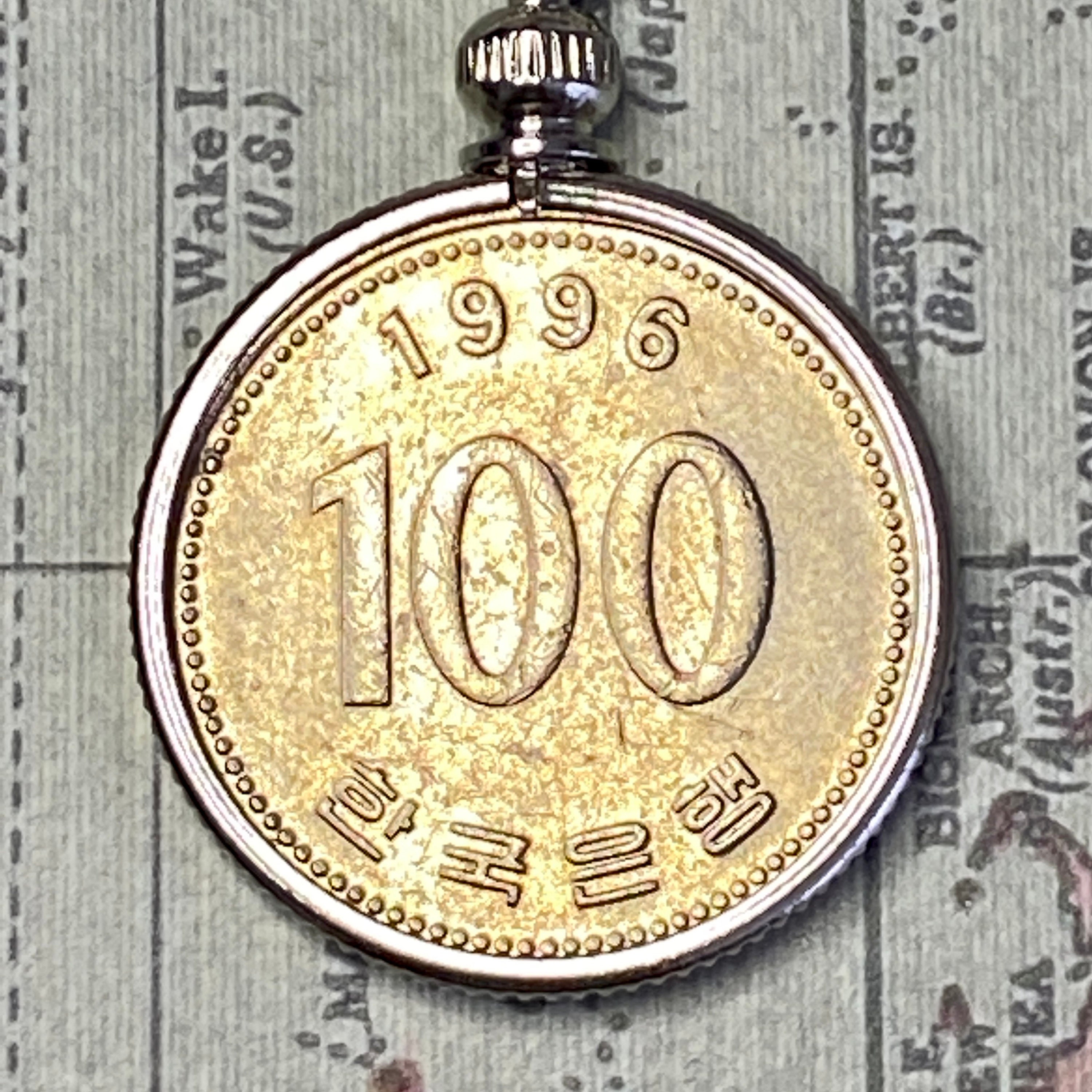 韓国 100 ウォン硬貨ペンダントネックレス、韓国硬貨記念品、さまざまな年 1987 1992 1996 2002 2011