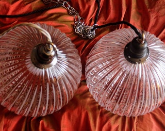 Large hand cut Italian Crystal Orb Light Shades