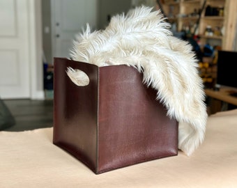 Handmade Leather Storage Box Storage Bin - Multiple Sizes Available