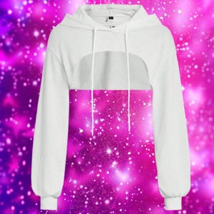 Drop Shoulder Drawstring Super cute Crop Hoodie & Top custom logo upon request women long sleeves hooded crop top, bust out cut trending top