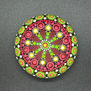 Hand Painted Mandala Stone, Dot Painting, Mandala Stone, Dot Art, Bohemian Gift, Painted Stones, Mandala Art