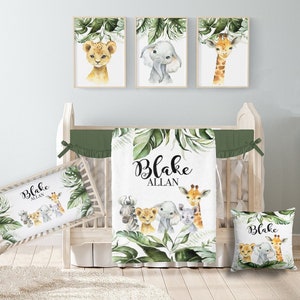 Safari Crib Bedding Set, Safari Nursery, Safari Animal Baby Bedding Set, Jungle Crib, Baby Boy Bedding Crib Bedding Girl, Baby Animals 343