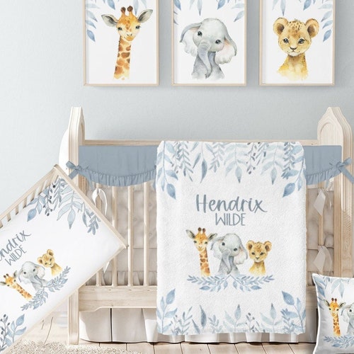 Safari Crib Bedding Set Safari Nursery Safari Animal Baby Etsy