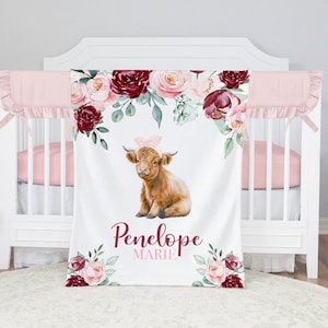 Highland Kuh Decke, Baby Decke Geschenk, Kälber Kleinkind Decke, Bauernhof Kinderzimmer Dekor, Kleinkind Geburtstagsgeschenk, Kuh Thema