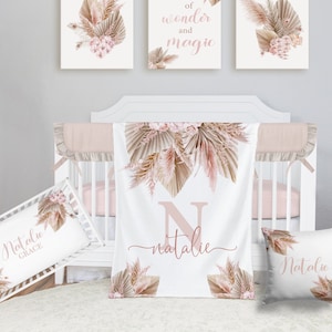 Baby Girl Boho Bedding Set, Floral Boho Crib Bedding Set, Dreamcatcher Bedding Set, Baby Girl Boho Nursery Boho Baby Blanket Boho Crib Sheet