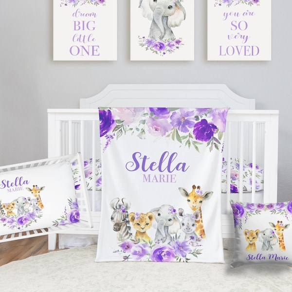 Purple Crib Bedding Etsy