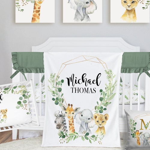 Safari Crib Bedding Set Safari Nursery Safari Animal Baby Etsy