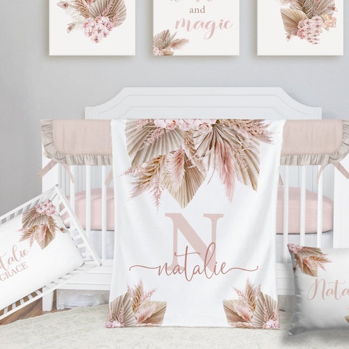 Baby Girl Boho Bedding Set Floral Boho Crib Bedding Set Baby Etsy