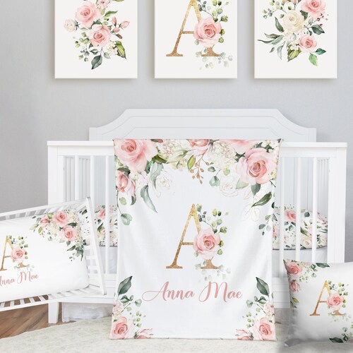 Vintage Floral Crib Bedding Set Baby Girl Crib Bedding Boho Etsy