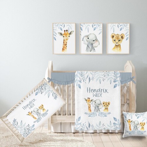 Safari Crib Bedding Set Safari Nursery Safari Animal Baby Etsy