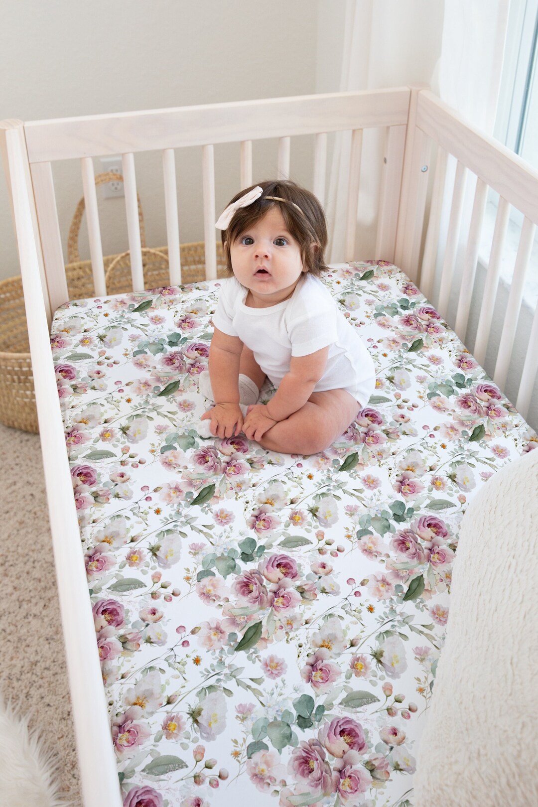 Wildflower Horseshoe Fitted Crib Sheet