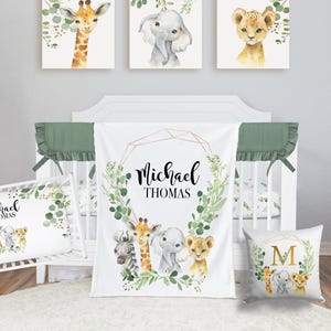 Safari Crib Bedding Set, Safari Nursery, Safari Animal Baby Bedding Set, Jungle Crib Sheet, Baby Boy Bedding Crib Bedding Girl, Baby Animals