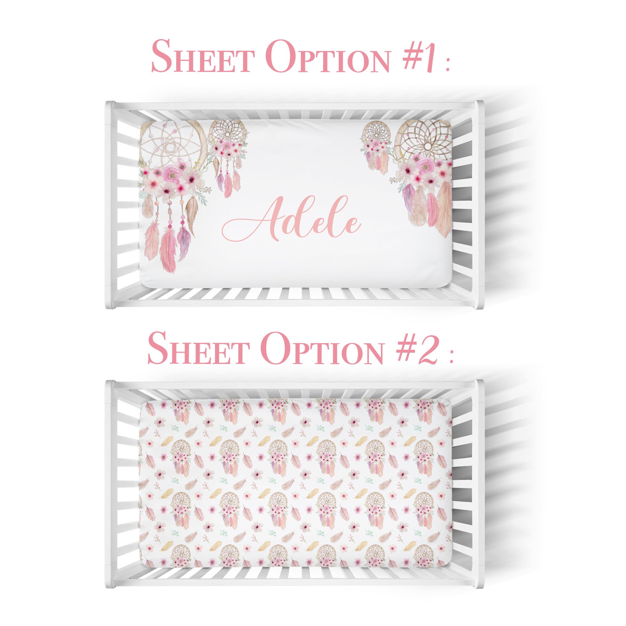 Baby Girl Boho Bedding Set Floral Boho Crib Bedding Set Etsy