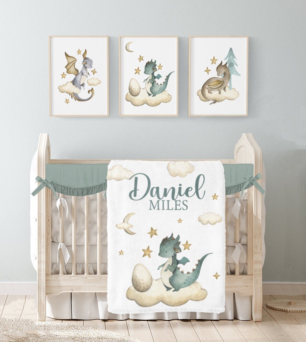 Dragon Crib Bedding Set Dragon Nursery Personalized Dragon