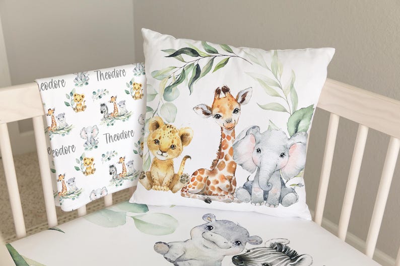 Safari Crib Bedding Set, Safari Nursery, Safari Animal Baby Bedding Set, Safari Crib Sheet, Baby Boy Bedding Crib Bedding , Baby Animals 330 image 4