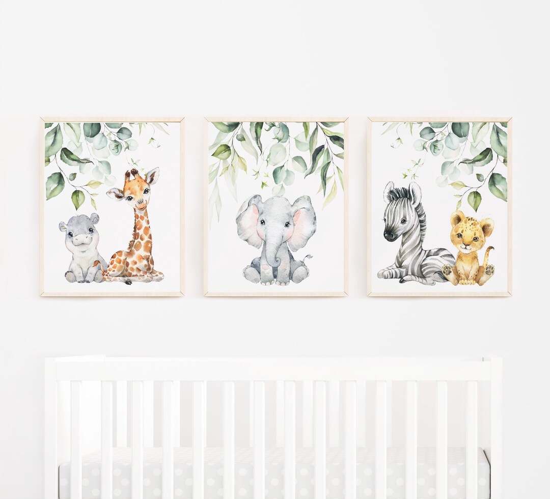 Safari Animal Wall Art printable Nursery Wall Art safari Nursery