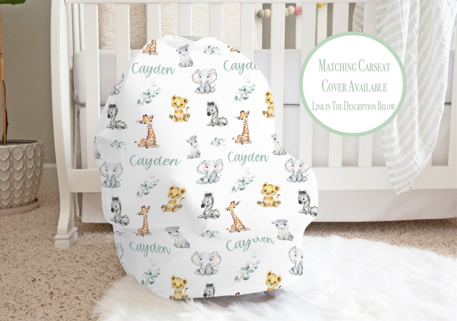 Baby Boy Swaddle Set With Name Blanket Beanie Hat Personalized Baby Boy