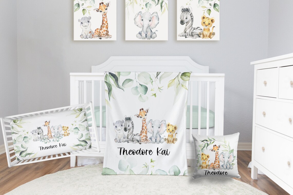 Safari Crib Bedding Set Safari Nursery Safari Animal Baby Etsy