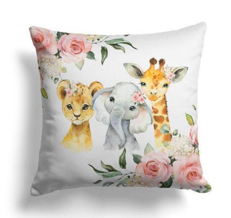 Safari Crib Bedding Set, Personalized Baby Girl Blanket, Safari Animal Nursery Set Baby Girl Bedding Set Safari Crib Sheet, Elephant Bedding image 4