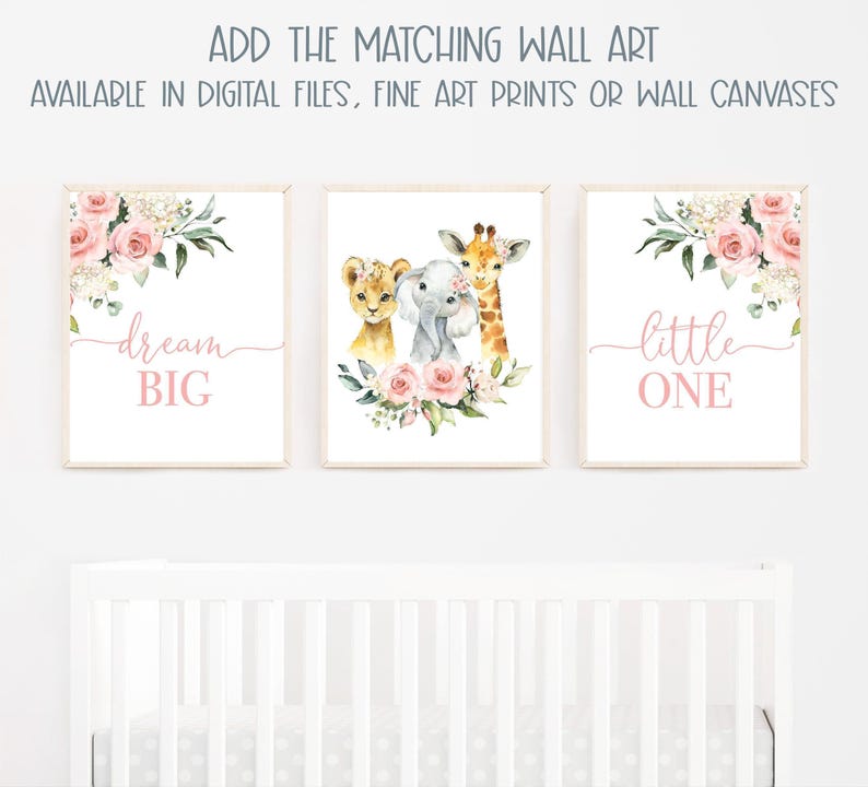 Safari Crib Bedding Set, Personalized Baby Girl Blanket, Safari Animal Nursery Set Baby Girl Bedding Set Safari Crib Sheet, Elephant Bedding image 9