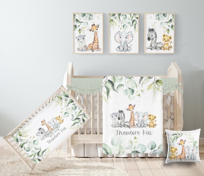 Safari Crib Bedding Set Safari Nursery Safari Animal Baby Etsy