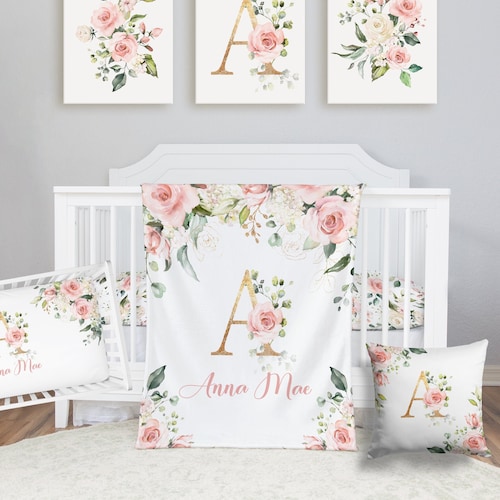 Floral Crib Bedding Set Girl Crib Bedding Personalized Baby Etsy