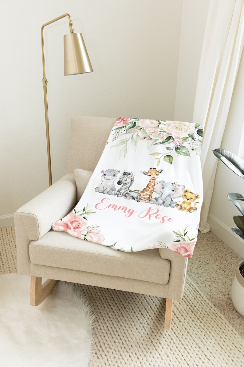 Personalized Baby Girl Blanket Monogrammed Baby Blanket Girl Etsy