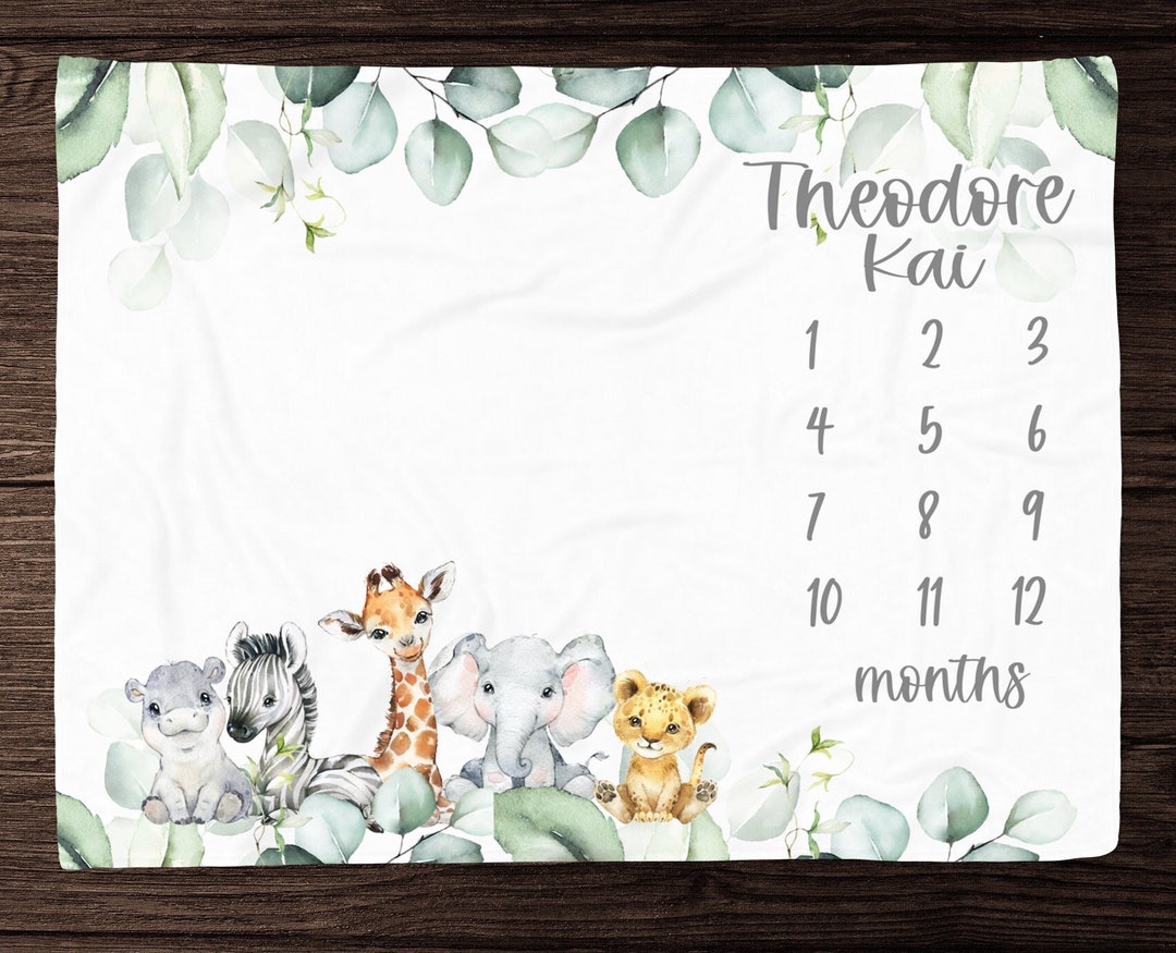 Mijlpaaldeken voor baby's, maandelijkse fotomat voor pasgeboren jongen of meisje, uniseks, maan en bloemen, gepersonaliseerd babyshower cadeau voor nieuwe moeders, leeftijdsmat, zacht en comfortabel