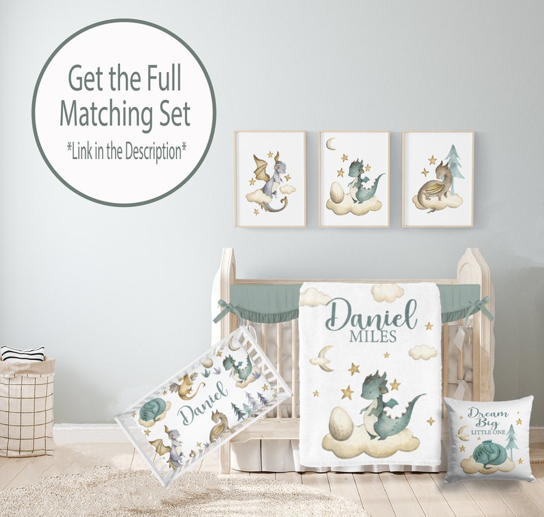 Personalized Dragon Crib Sheet for Baby Boy Dragon Nursery Etsy