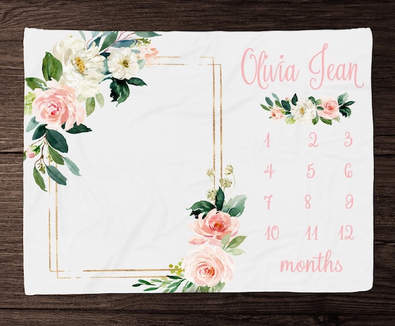 Fairy Baby Milestone Blanket, Girl Milestone Blanket, Monthly Baby