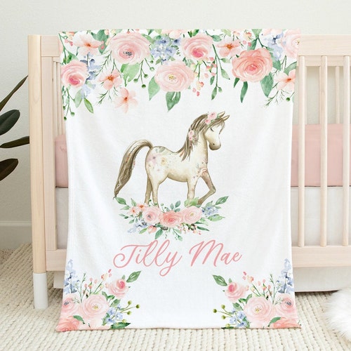 Personalized Pony Horse Baby Blanket Baby Shower Gift Etsy