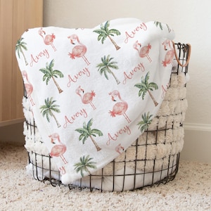 Personalized Baby Blanket - 30"x40" Soft Floral Deer Design, Custom Name, Minky & Fleece - View #7