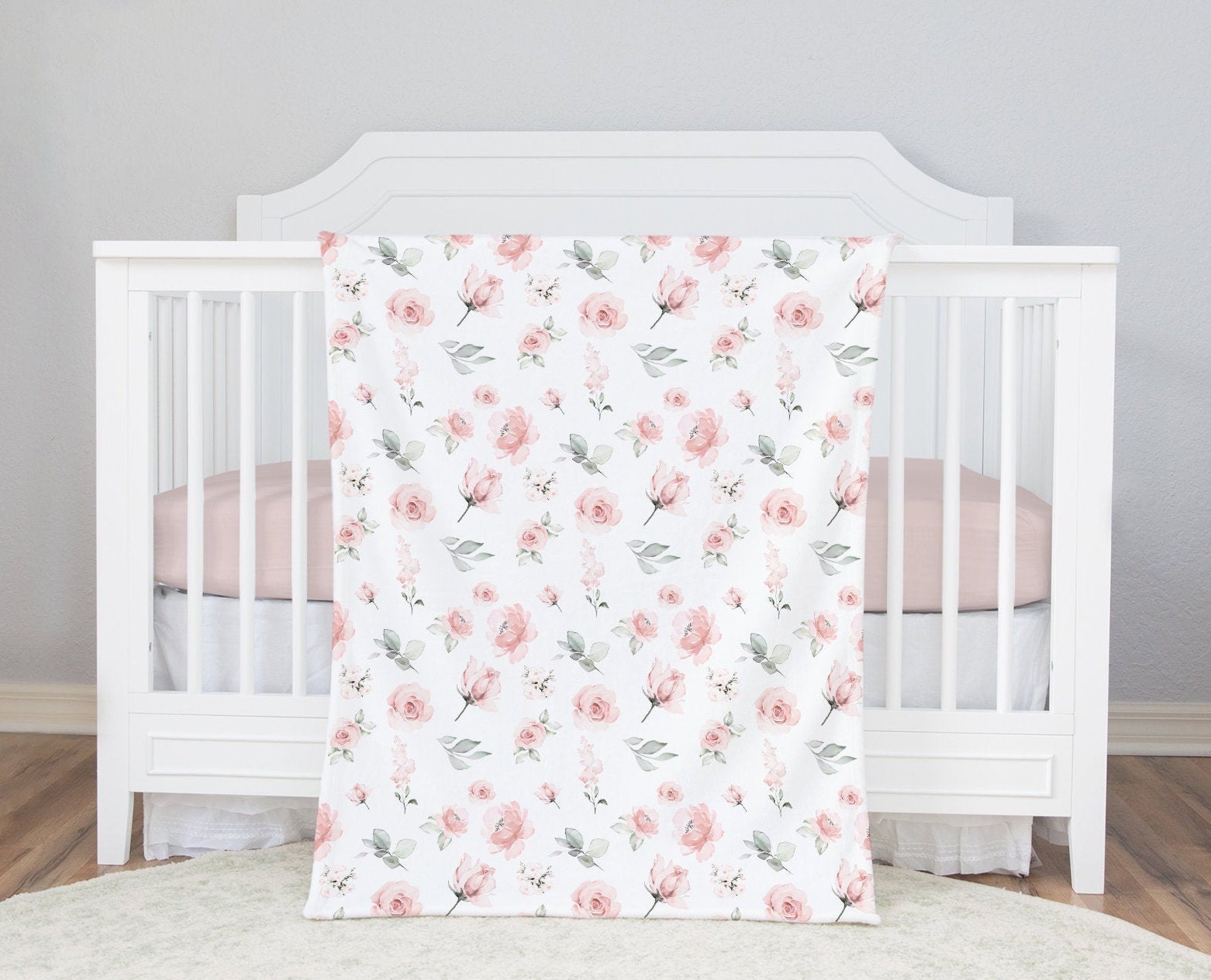 Personalized Baby Girl Blanket Floral Blanket Girl Etsy