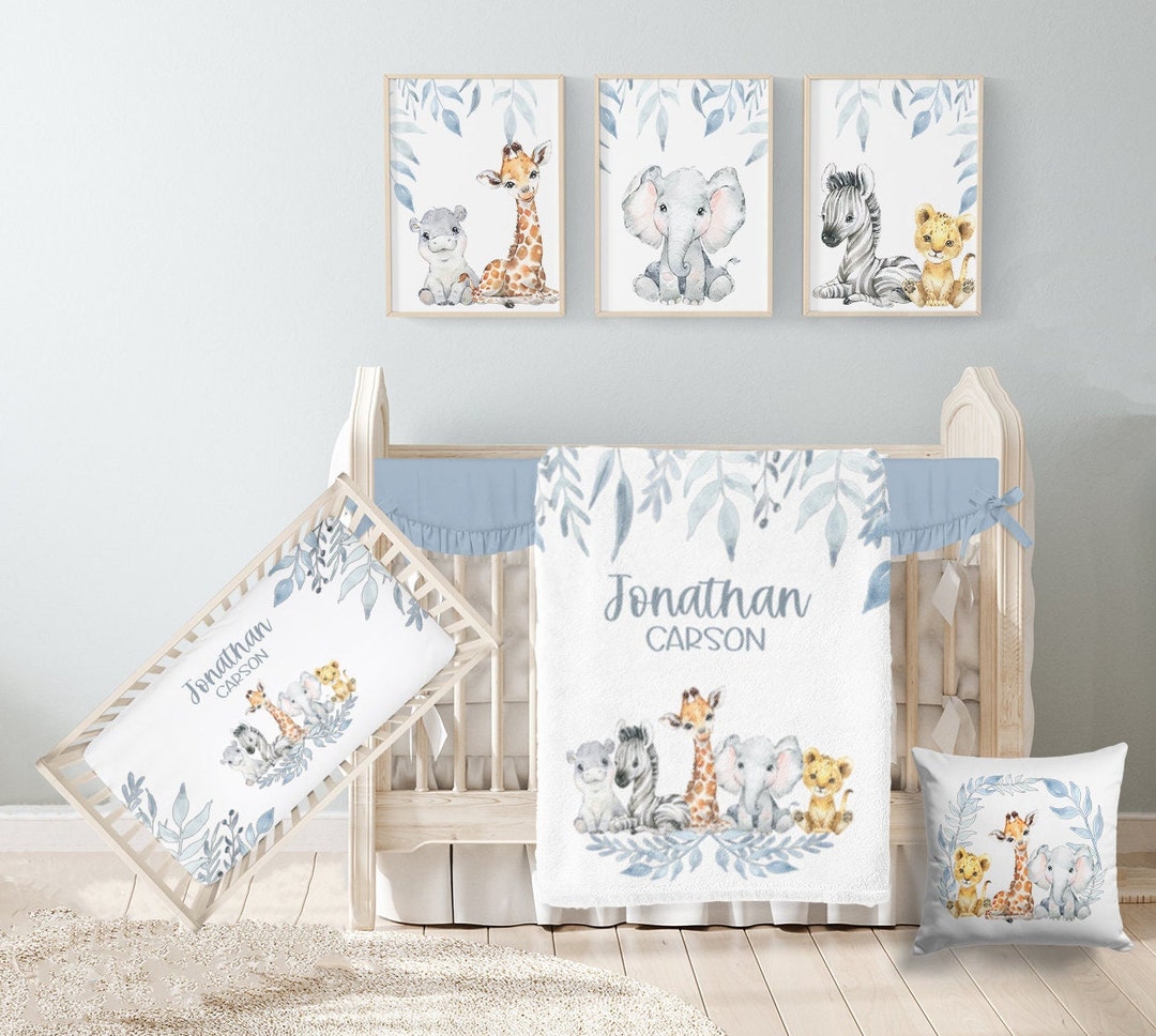 Safari Crib Bedding Set, Safari Nursery, Safari Animal Baby Bedding Set