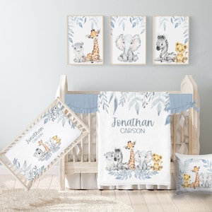 Safari Crib Bedding Set, Safari Nursery, Safari Animal Baby Bedding Set, Safari Crib Sheet, Baby Boy Bedding Crib Bedding, Baby Animals 329
