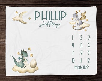 Safari Animal Milestone Blanket Baby Boy Monthly Photos Blanket ...