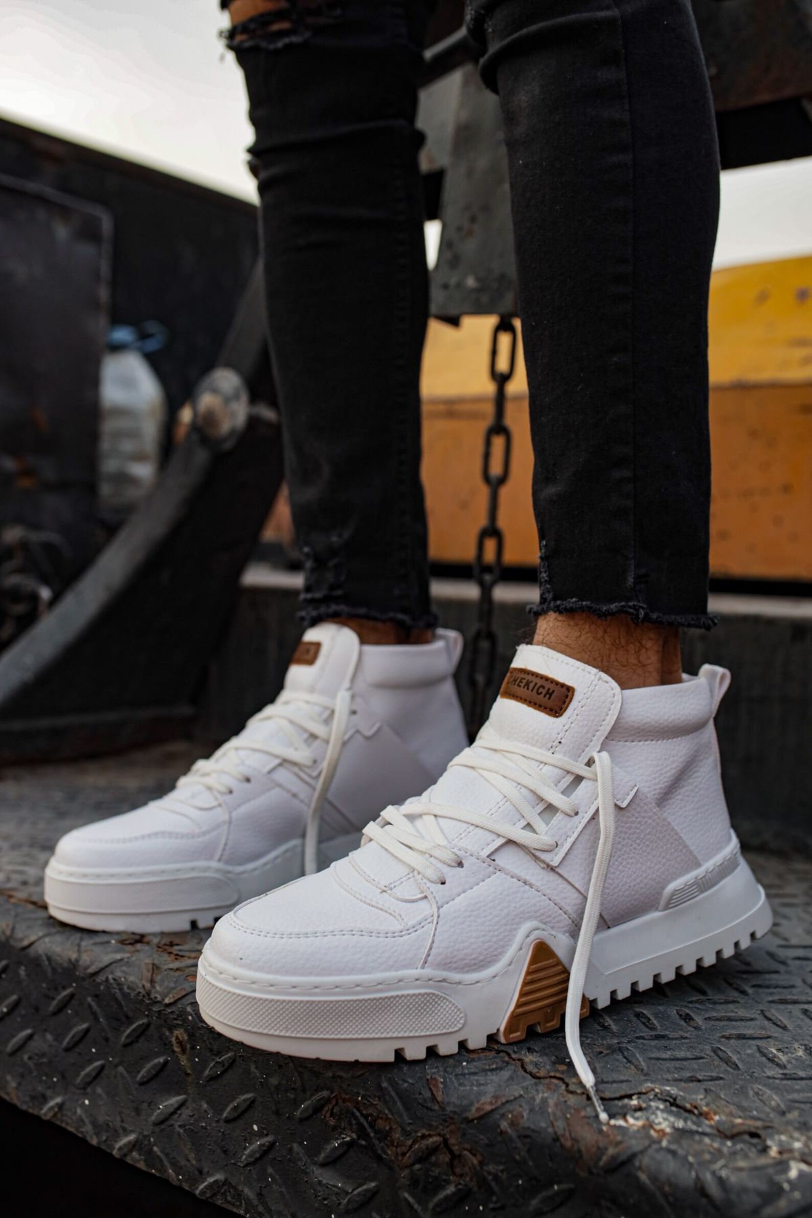 mens white sneaker boots