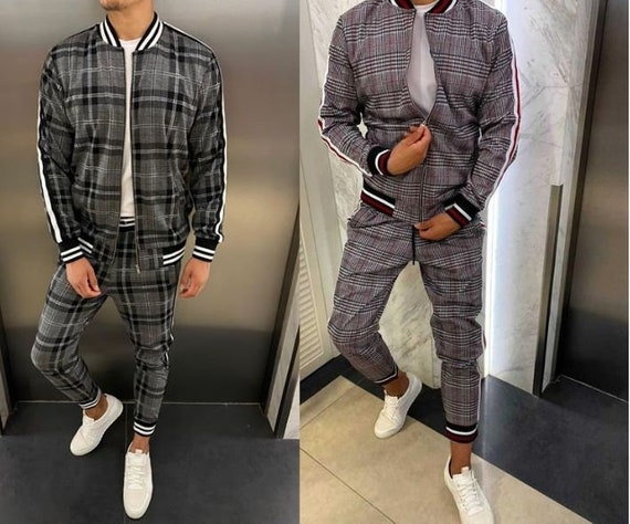 The Gentlemen Tracksuit Grey Gentlemen Tracksuit Set Tartan | Etsy