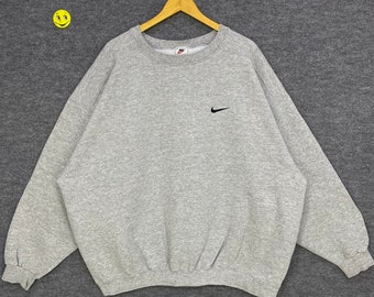vintage 90's nike air sweatshirt big logo jumper black color