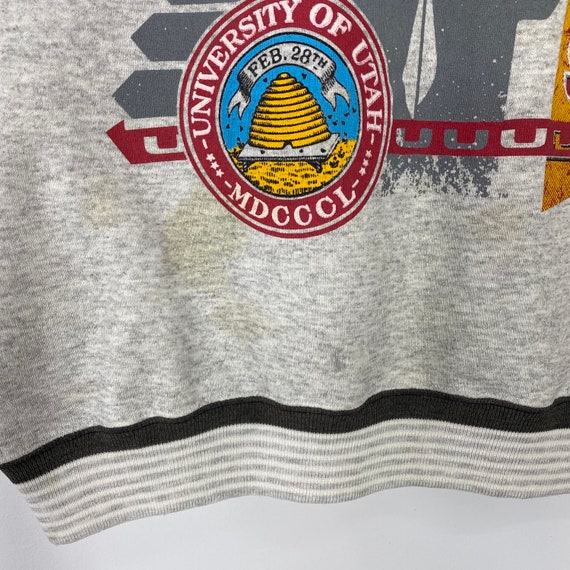 Vintage 90s University Utah Sweatshirt Utah Crewn… - image 5