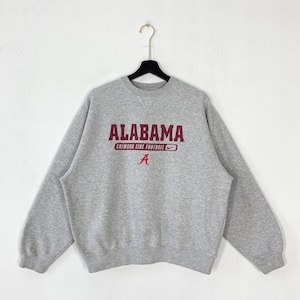 Vintage 90s University Alabama Sweatshirt Crewneck Pullover Alabama Crimson Tide Print Logo Grey Medium