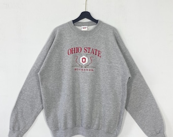Vintage 90s Ohio State University Sweatshirt Ohio State Crewneck Ohio State Sweater Pullover Ohio State Buckeyes Embroidered Logo XLarge