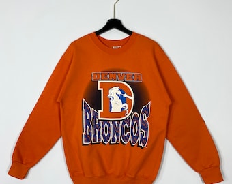 Vintage jaren '90 Denver Broncos Sweatshirt Broncos Crewneck Denver Broncos Trui Pullover Sportkleding NFL Denver Broncos Print Logo Medium