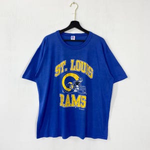 ヴィンテージ 90 年代 セントルイス ラムズ T シャツ ラッセル NFL スポーツウェア シングルステッチ ブルー XL