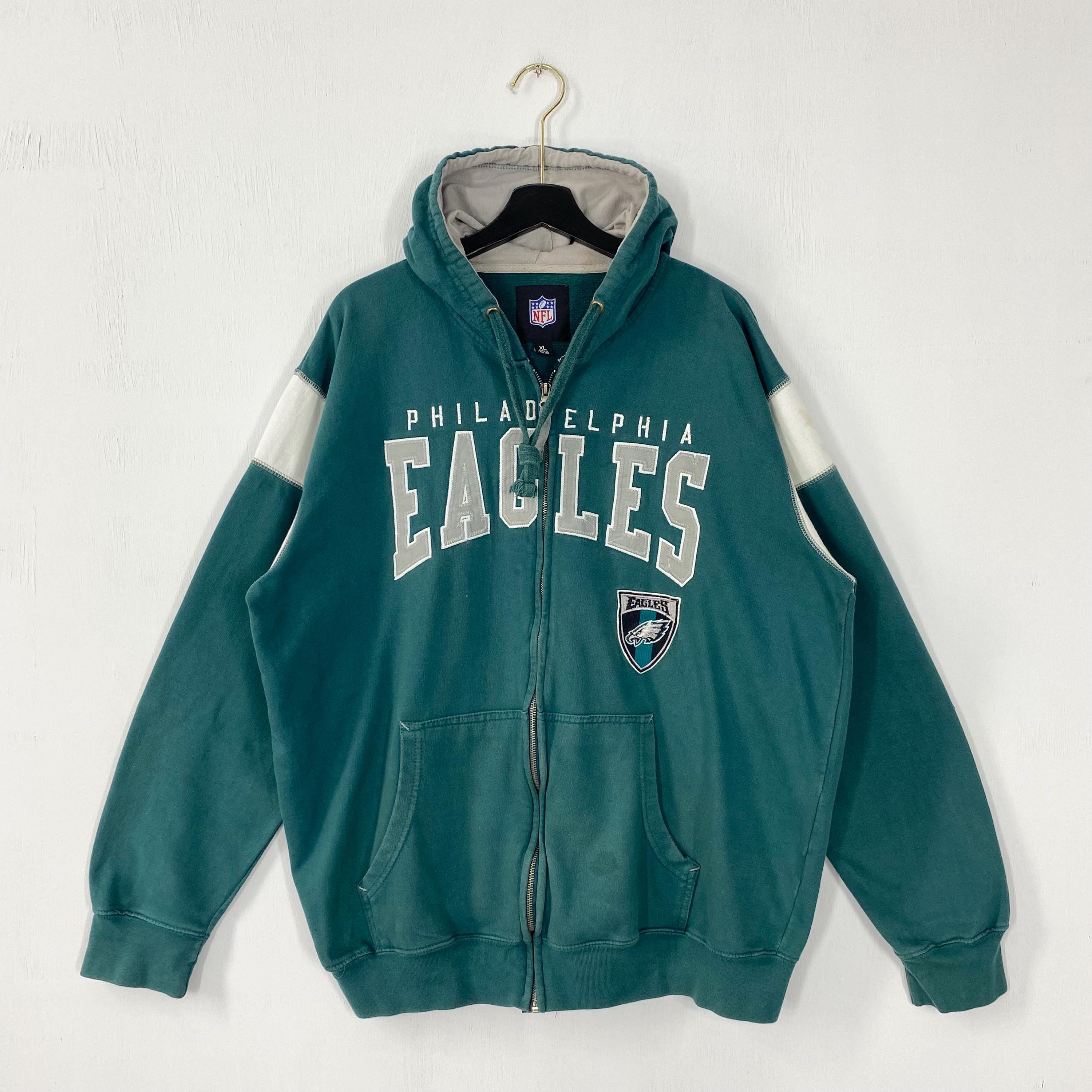 Bluza z kapturem Philadelphia Eagles Vintage, odzież sportowa NFL, haftowane logo Philadelphia Eagles, kolor zielony, rozmiar XL