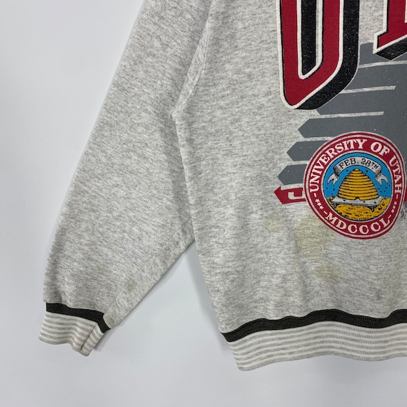 Vintage 90s University Utah Sweatshirt Utah Crewn… - image 4