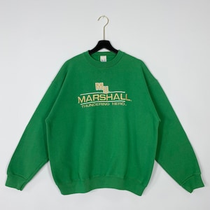 Vintage 90s Marshall University Sweatshirt Crewneck Pullover Marshall Thundering Herd Embroidered Logo Green XLarge