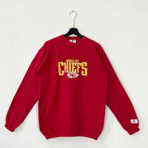 Vintage 90s Kansas City Chiefs Sweatshirt Crewneck Pullover Sportswear NFL Chiefs Football Embroidered Logo Red XLarge