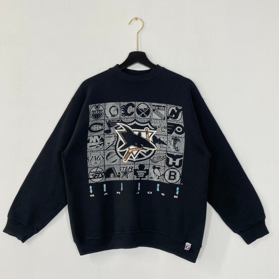 Vintage San Jose Sharks Sweatshirt San Jose Sharks Crewneck Sharks Sweater Pullover Sportswear NHL San Jose Sharks Print Logo Black Medium Etsy