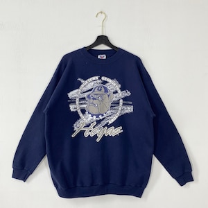 Vintage 90s Georgetown University Sweatshirt Georgetown University Crewneck Georgetown Sweater Georgetown Hoyas Print Logo Blue XXLarge
